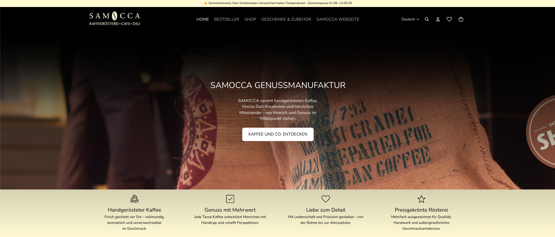 Samocca – Kaffeerösterei & Deli Onlineshop