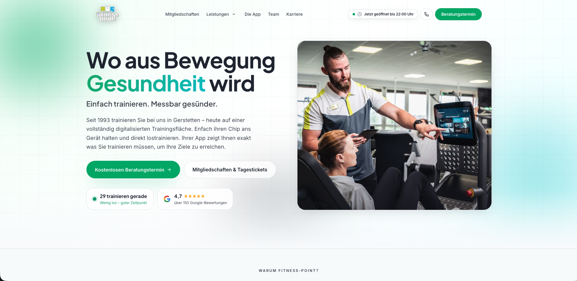 Fitness-Point Gerstetten – Fitnessstudio Website