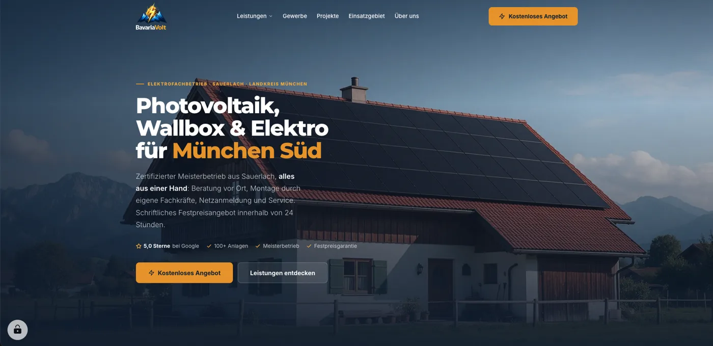 BavariaVolt – Photovoltaik, Wallbox & Elektro Website