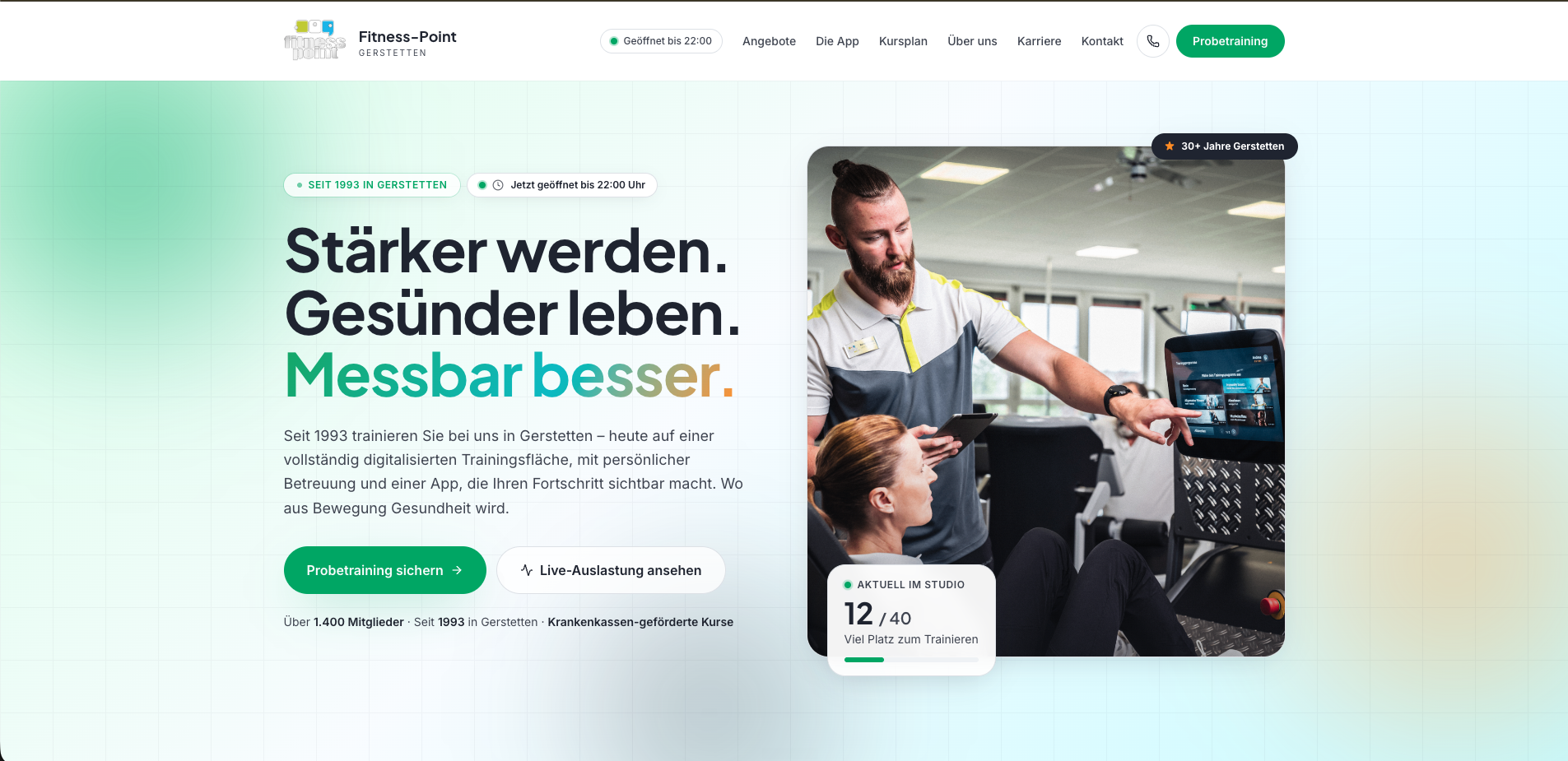 Fitness-Point Gerstetten – Fitnessstudio Website